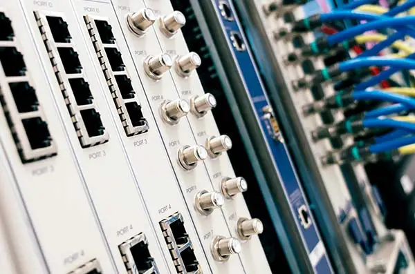 Category 6 network cabling and fiber optic installation for industrial facility datacomm services